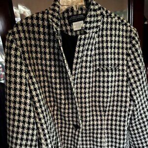 90's Larry Levine Woman Sport Houndstooth Blazer
